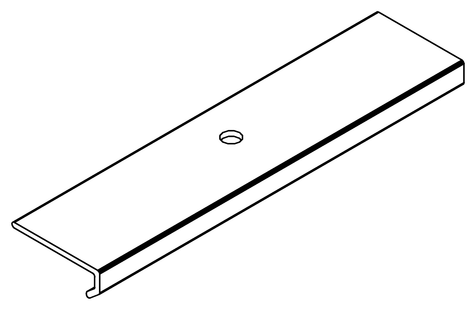 Verglasungshalteblech, lang, 7240, L88, black, Pan, Farbe: Schwarz