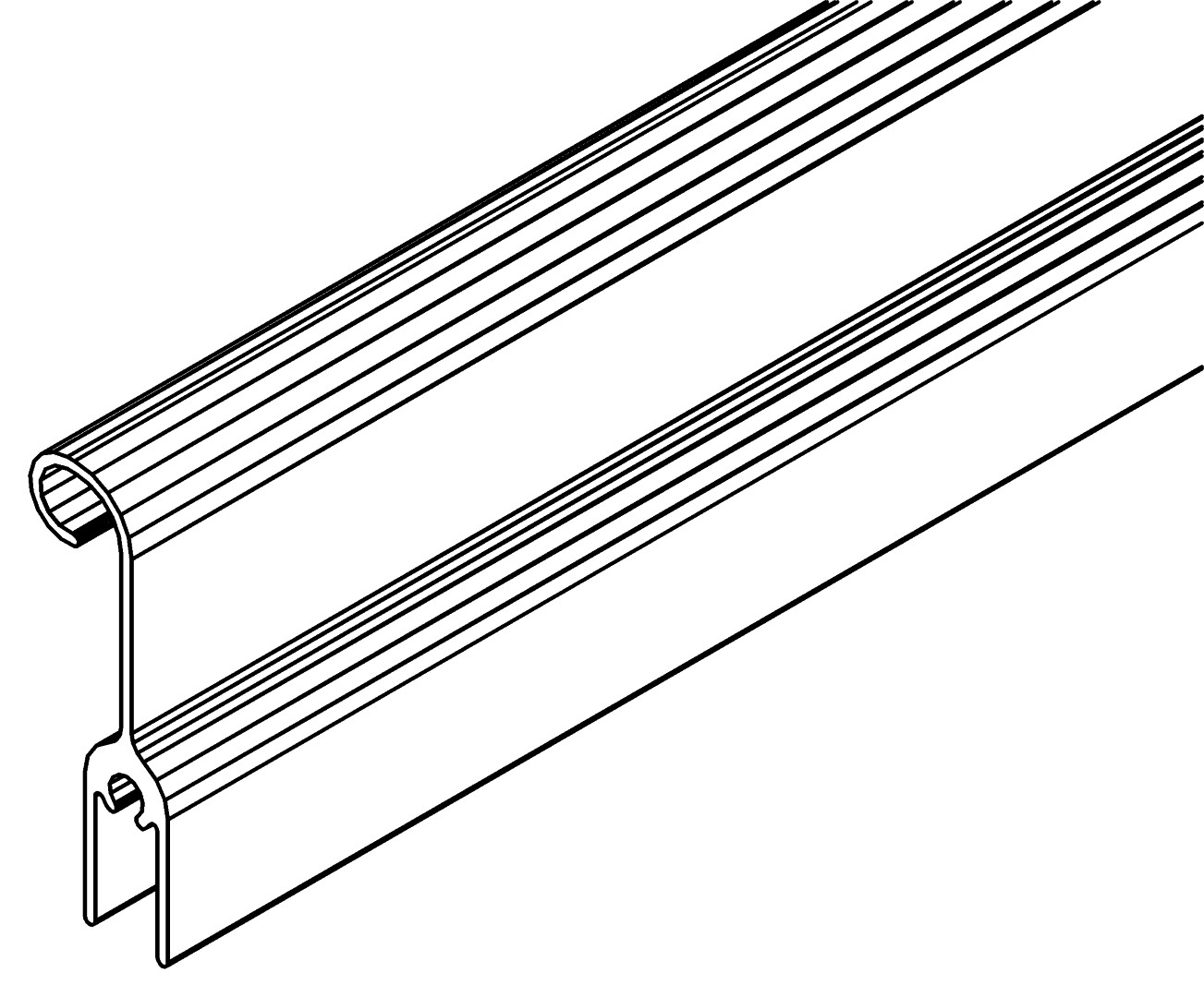 Fensterprofil, o., 6025, L600, white, RAL 9003, Farbe: Weiß pulverbeschichtet