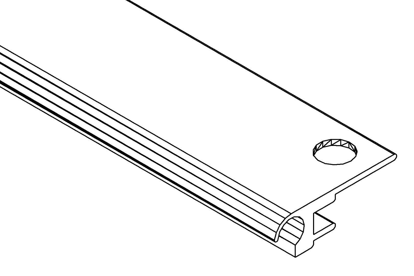 Schanierprofil oben, 1507, L600, , Farbe: Blank