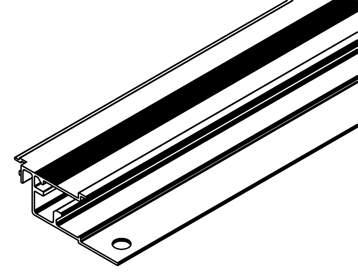 Fensterprofil, oben, 7160, L672, black, Pantone-42, Farbe: Schwarz
