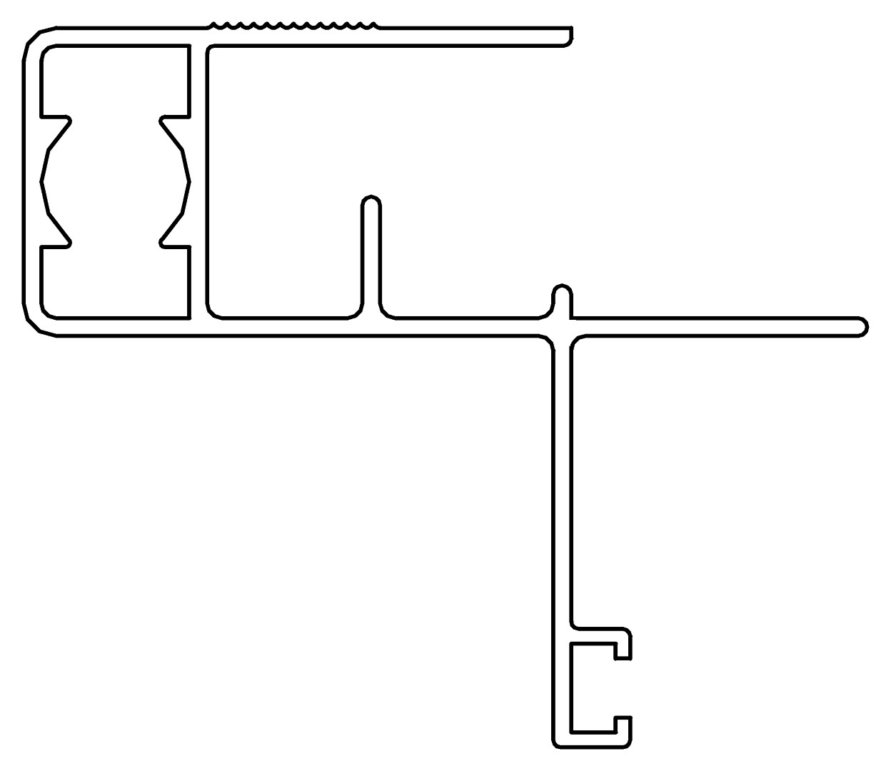 Türseitenprofil, 7356, L1828, white, RAL 9003, Farbe: Weiß pulverbeschichtet