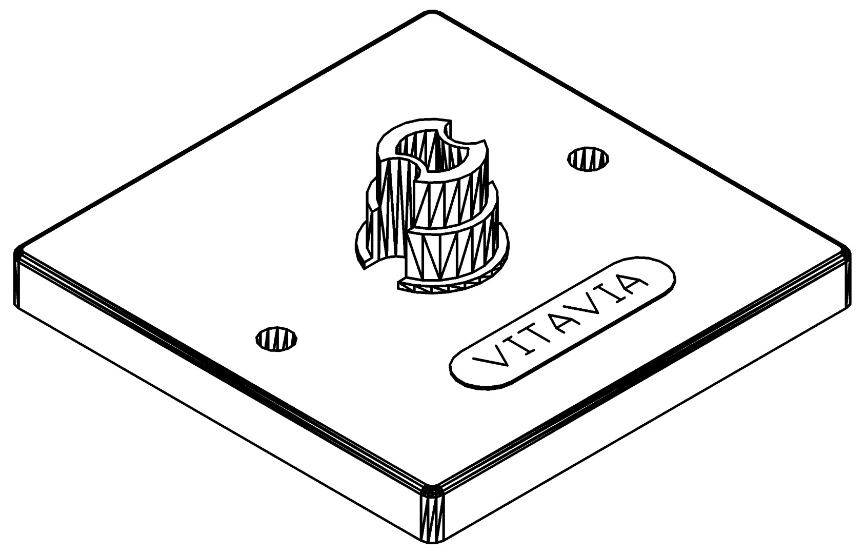 Standfuß, 9512, L75, black, Farbe: Schwarz