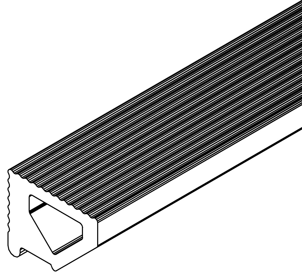 10m Verglasungsstreifen, 7290, L10000, black, Farbe: Schwarz