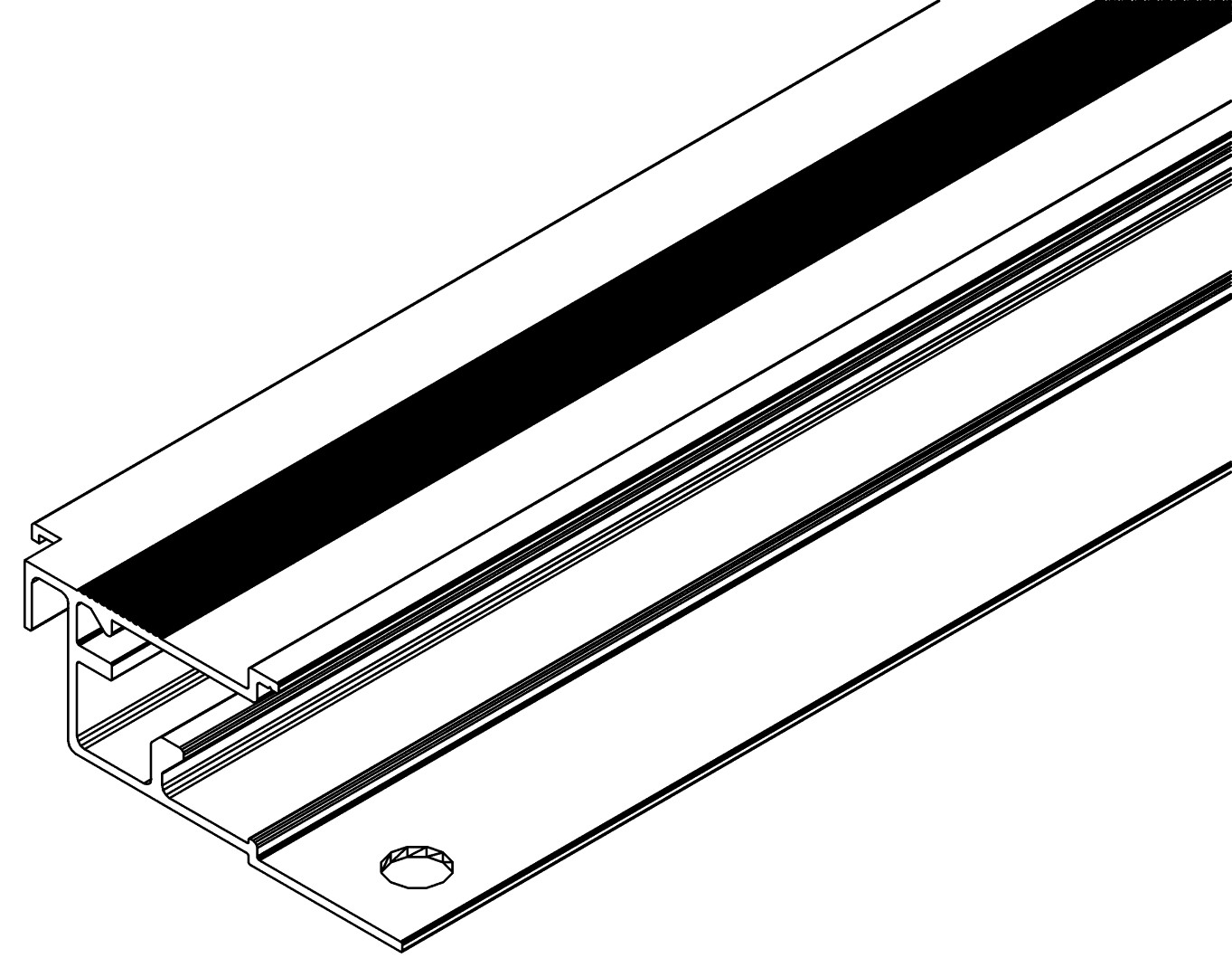 Fensterprofil, oben, 7160, L672, black, Pantone-42, Farbe: Schwarz