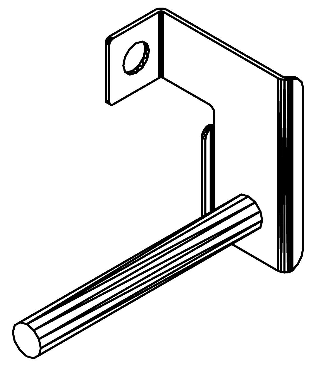 Tür unten Scharnier r., 2276, L46,7, , Farbe: Blank