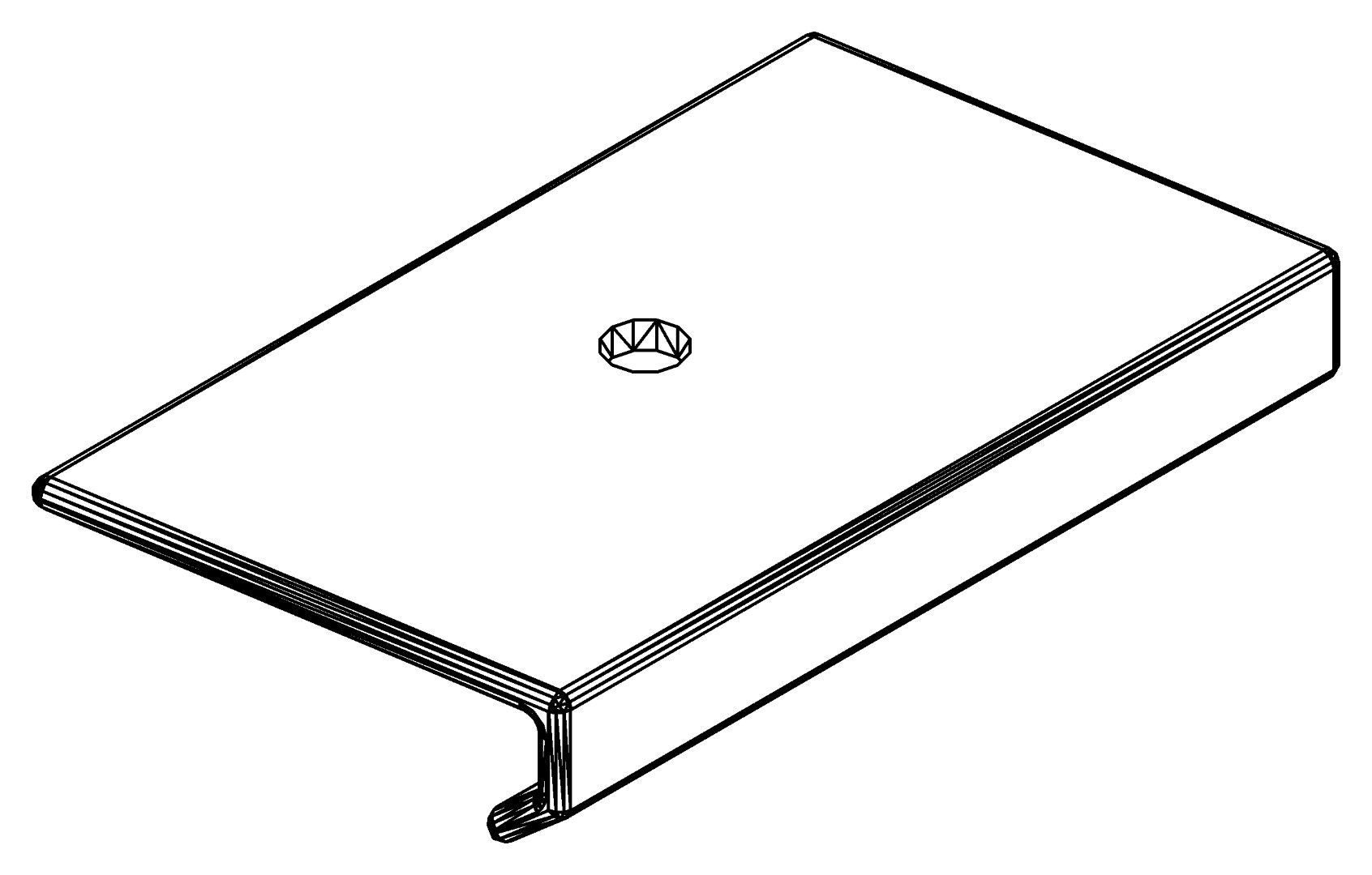 Verglasungshalteblech, mitte, li, 6078, L39,4, whi, Farbe: Weiß pulverbeschichtet