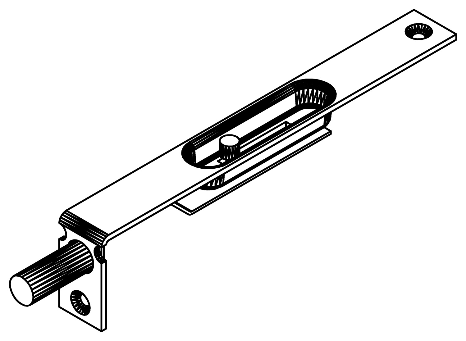Türriegel, 7284, L150, , Farbe: Blank