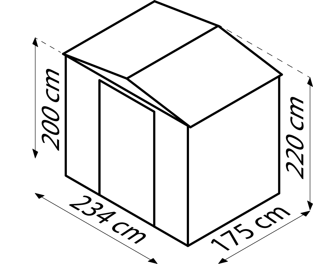 Gerätehaus Tower 86, Farbe: Silber Metallic