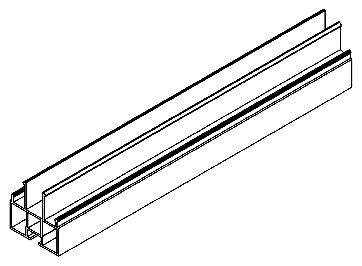 Zwischenprofil, re, 7347, L224,5, white, RAL 9003, Farbe: Weiß pulverbeschichtet