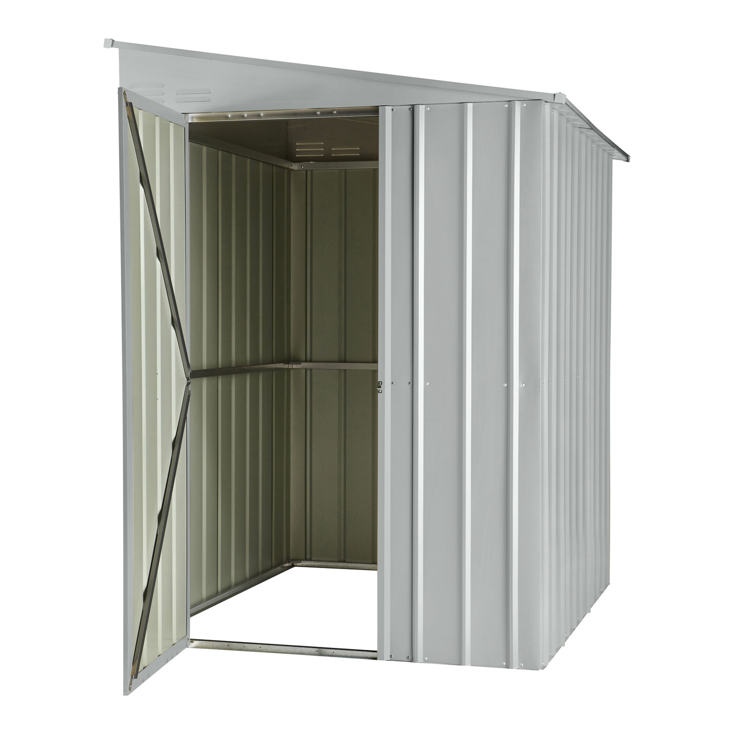 Wand-Zierde LeanTo 56 mit Pultdach, Farbe: Silber Metallic