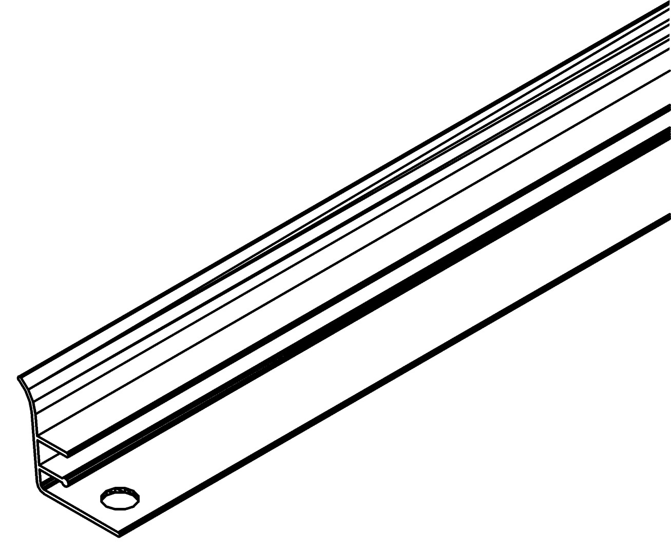Fensterprofil, seite, 1065, L520, black, Pantone-4, Farbe: Schwarz