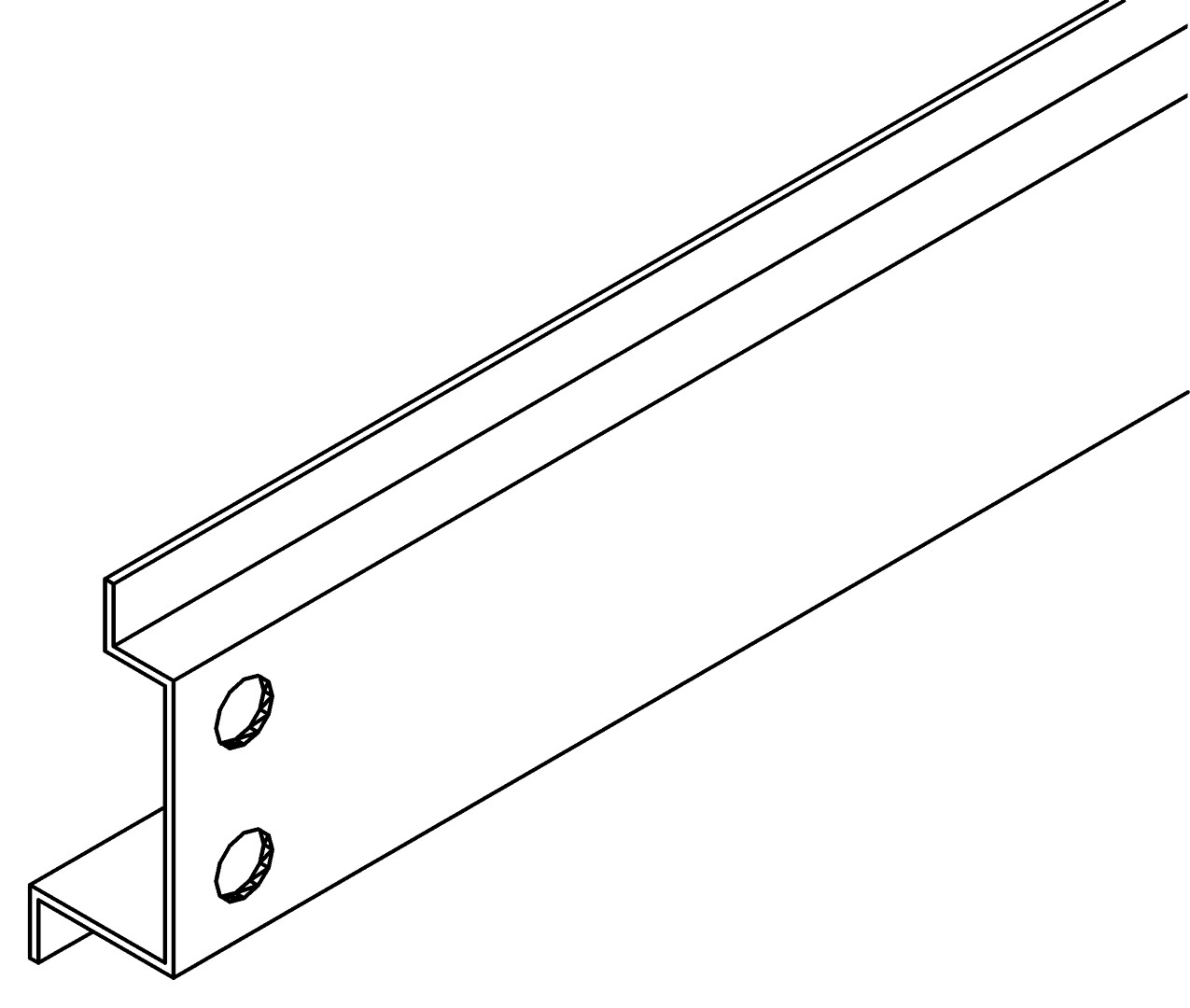 Türzwischenprofil, l., 6015, L436, green, Pantone-, Farbe: Smaragd pulverbeschichtet