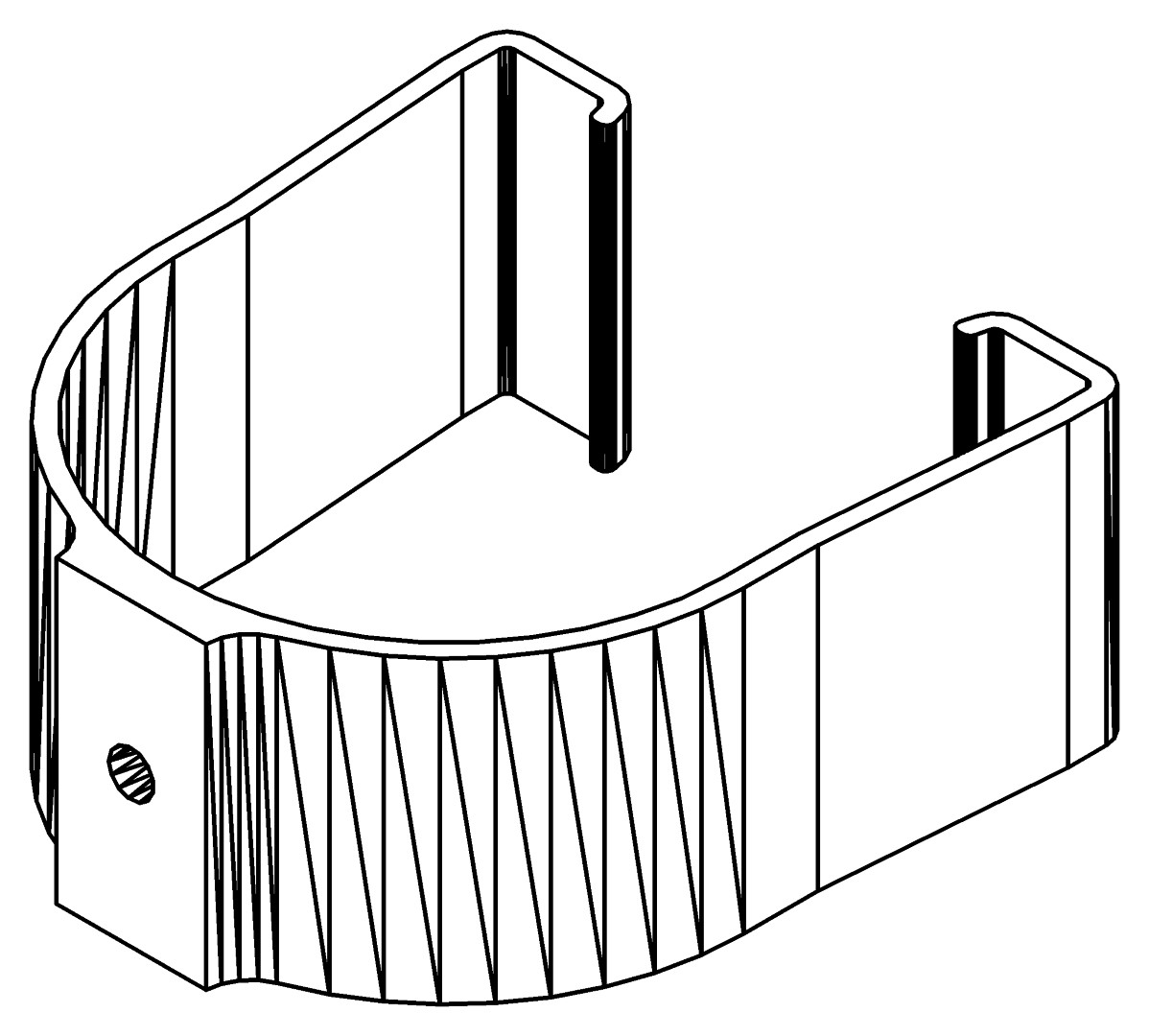 Fallrohrklammer, 1414, L20, white, RAL 9003, Farbe: Weiß pulverbeschichtet