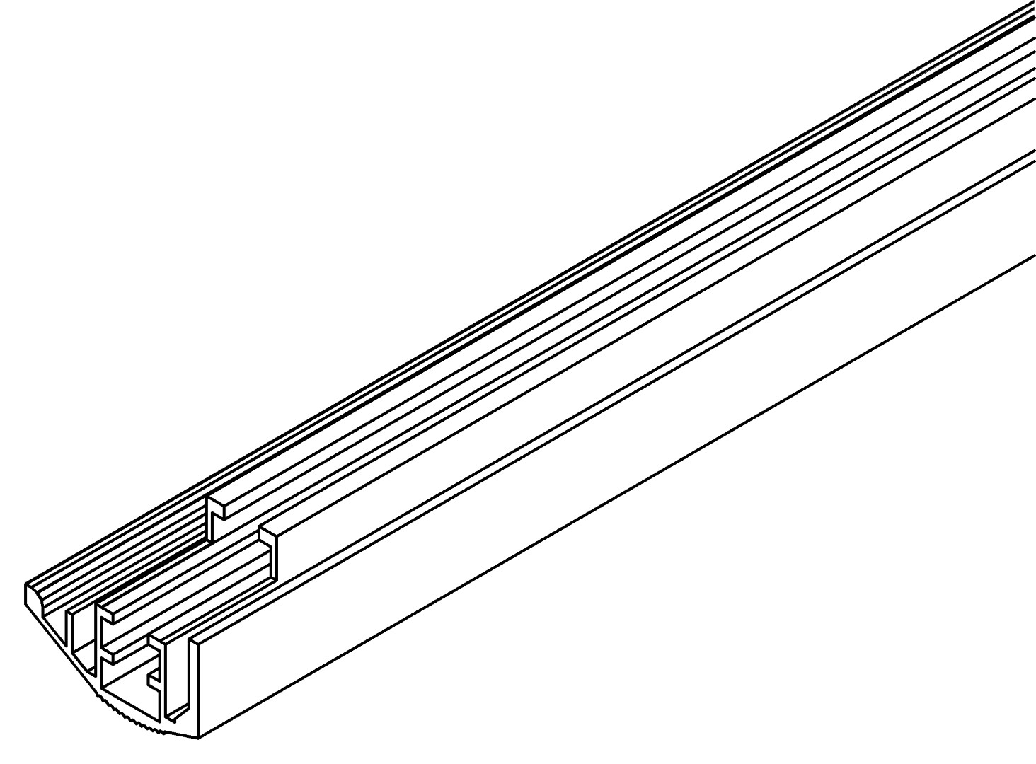 Verglasungsabdeckleiste, 7373, L1819, white, RAL 9, Farbe: Weiß pulverbeschichtet