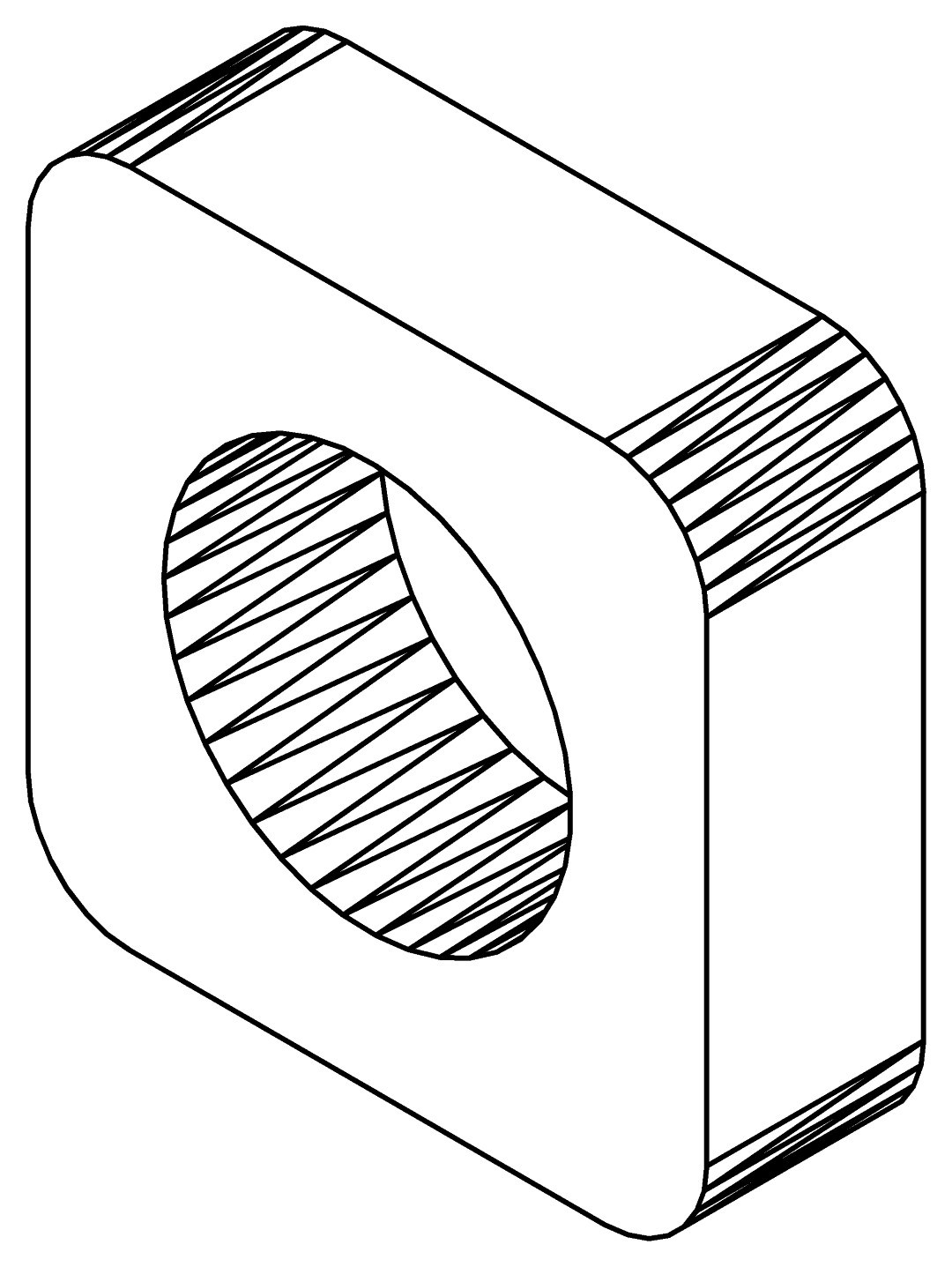 Vierkantmutter M6, 1515, L, , Farbe: Blank