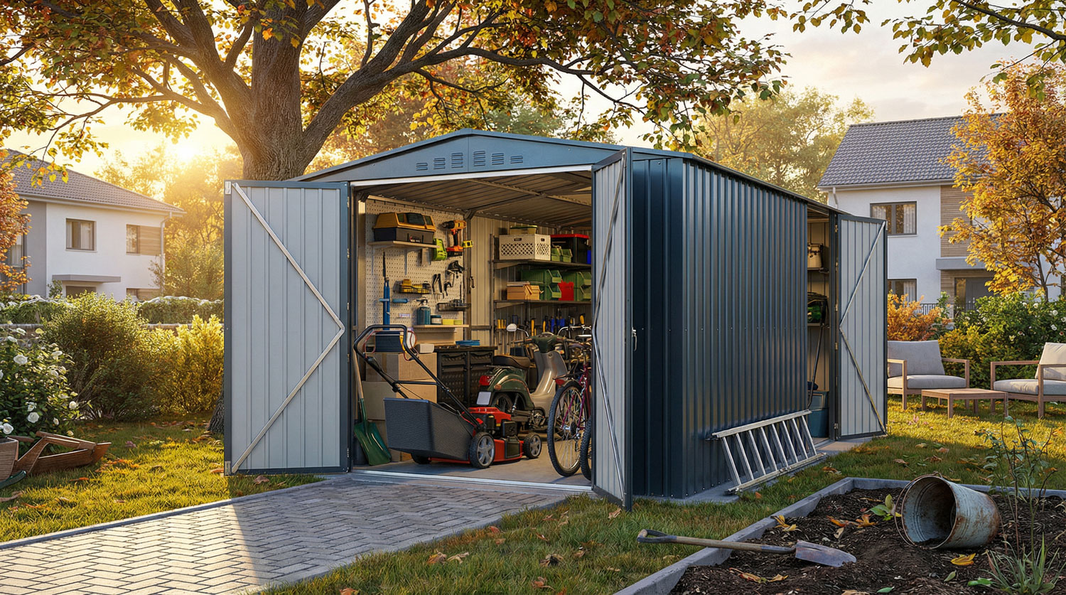 Lagertraum Parker mit Satteldach, Farbe: Anthrazit