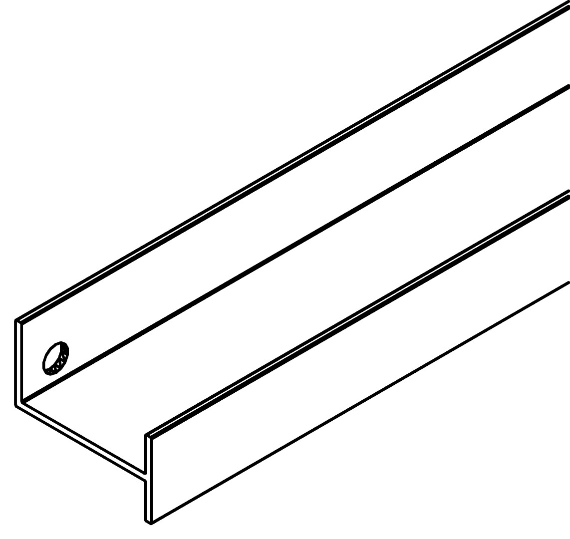 Verstärkungsprofil, 7430, L2505, white, RAL 9003, Farbe: Weiß pulverbeschichtet