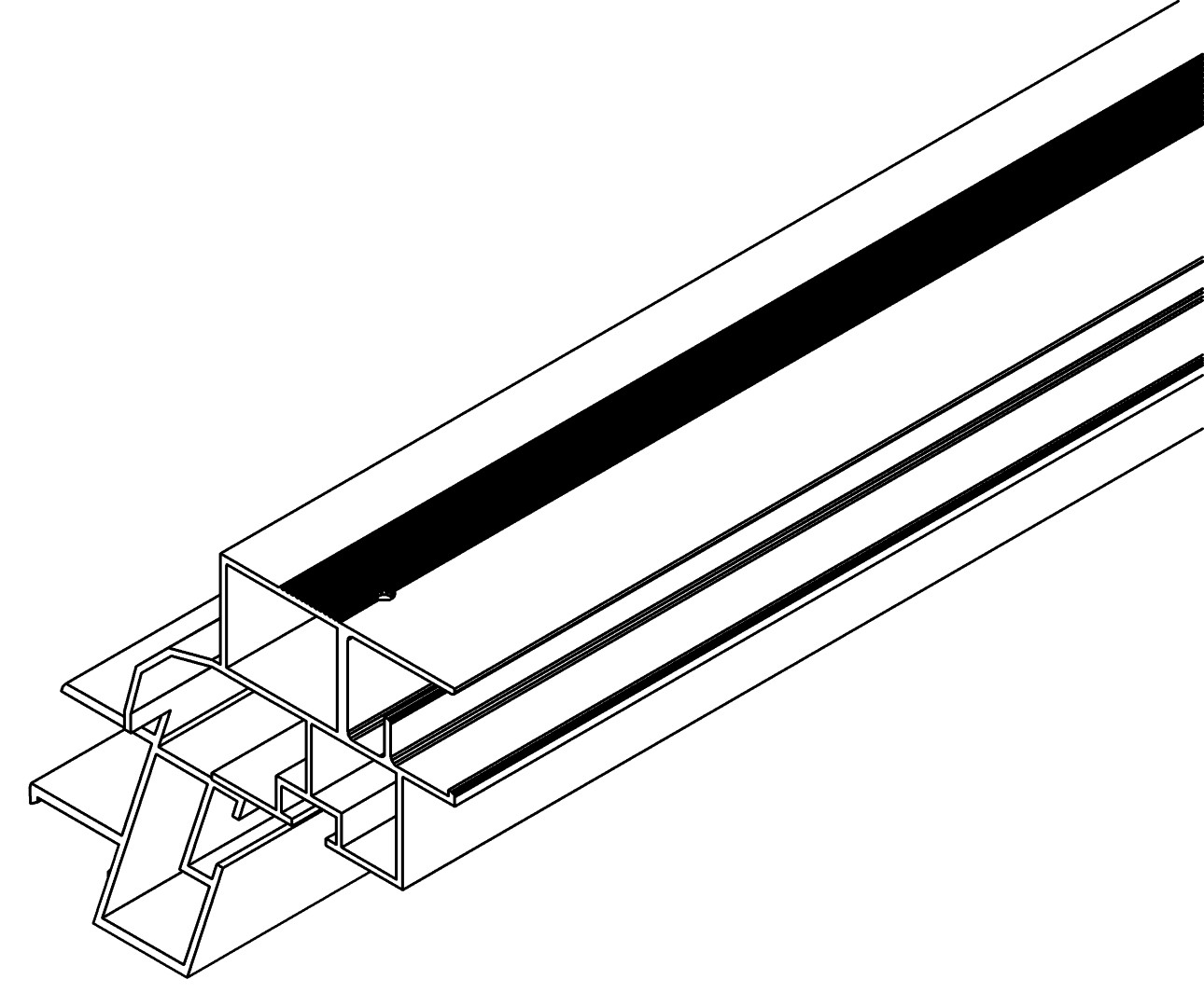 Giebelendprofil, links, 7237, L1362, black, Panton, Farbe: Schwarz