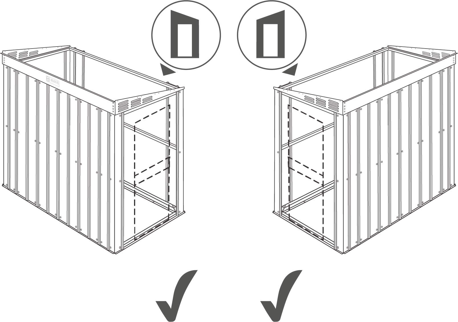 Wandzierde Lean-To Wand-Zierde LeanTo mit Pultdach, Farbe: Silber Metallic