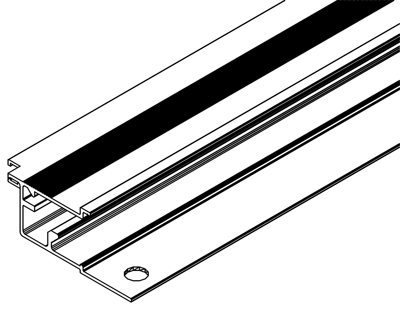 Fensterprofil, oben, 7450, L557, black, Pantone-42, Farbe: Schwarz