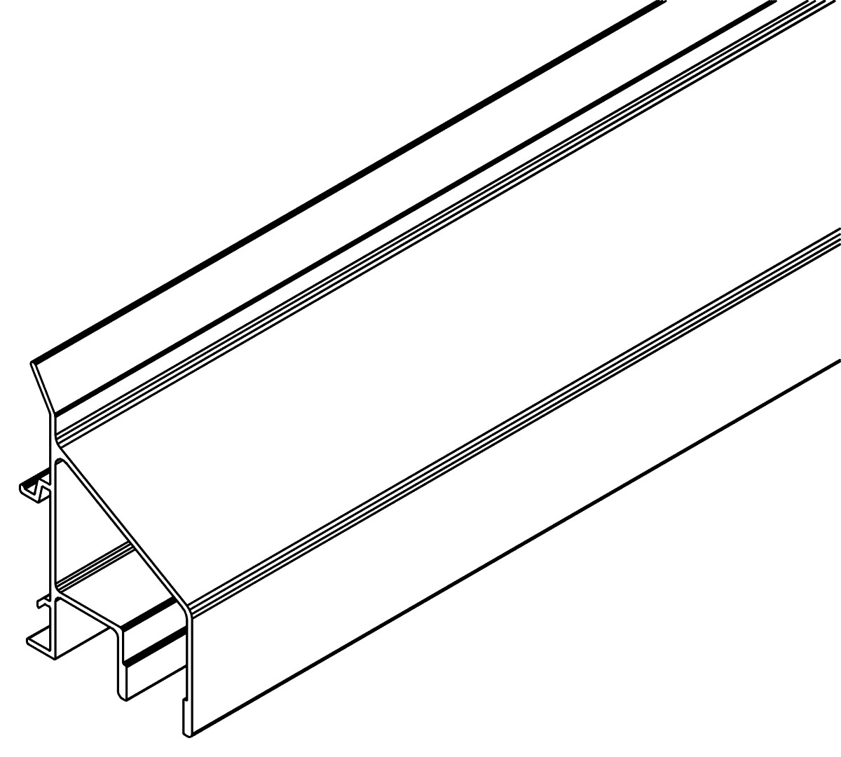 Türführungsschiene, 6121, L1854, black, Pantone-42, Farbe: Schwarz