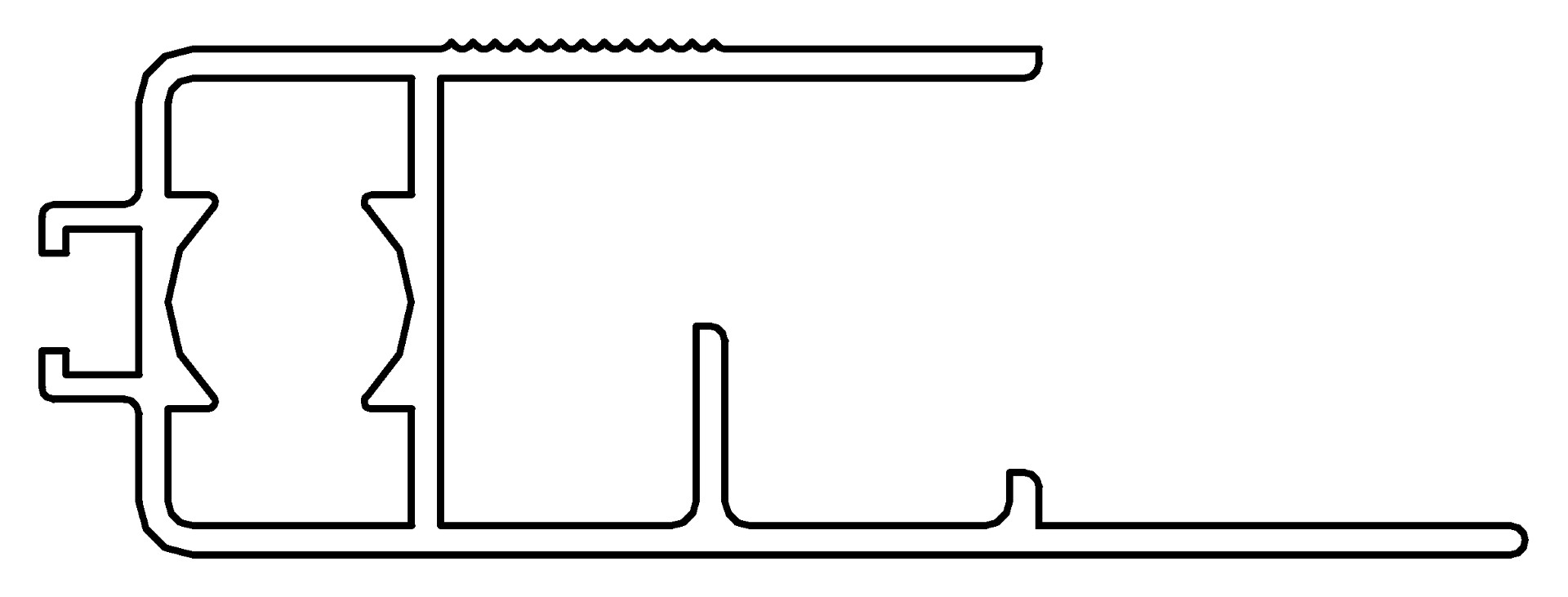 Türprofil, li, 7357, L1828, white, RAL 9003, Farbe: Weiß pulverbeschichtet