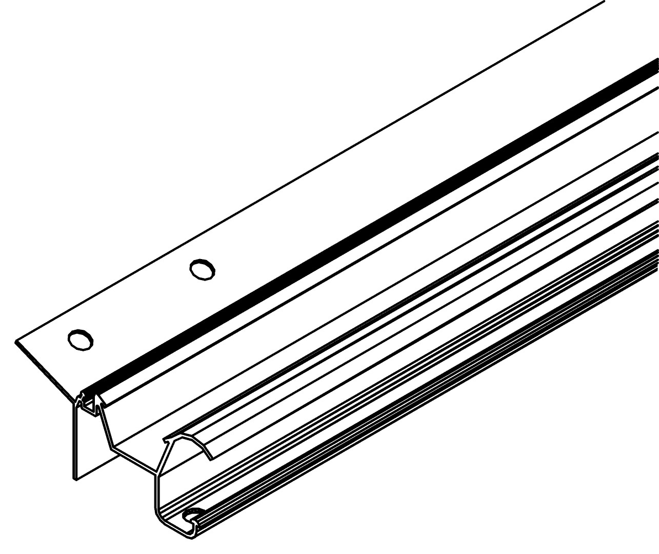 Traufentürlaufschiene, 4090, L2484, black, Pantone, Farbe: Schwarz