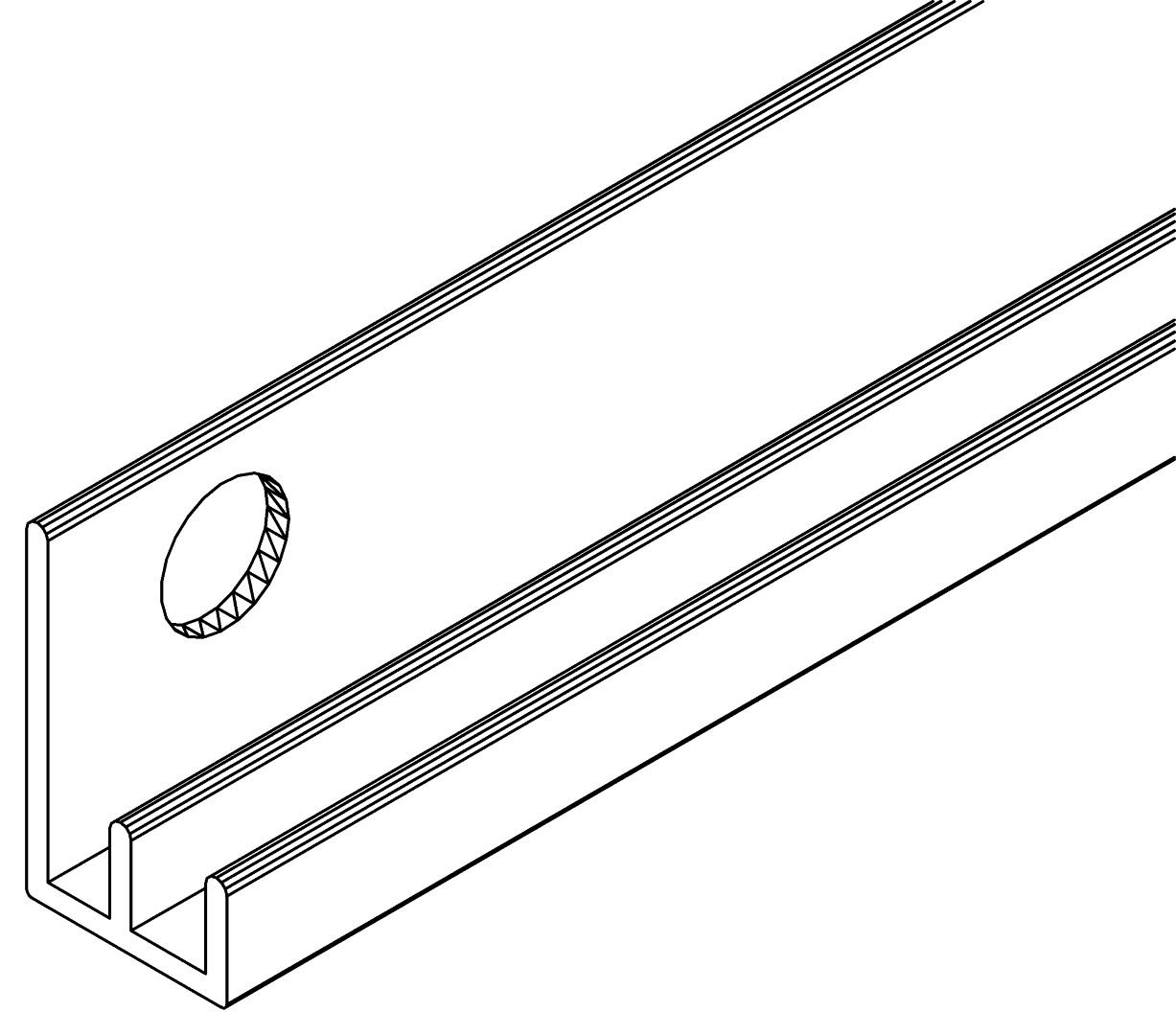 Bodenprofil, traufenseitig, 1553, L1163, black, Pa, Farbe: Schwarz