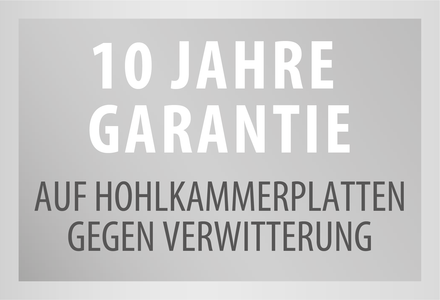 eph Garantiesiegel mit Aufschrift: 10 Jahre Garantie auf Hohlkammerplatten gegen Verwitterung