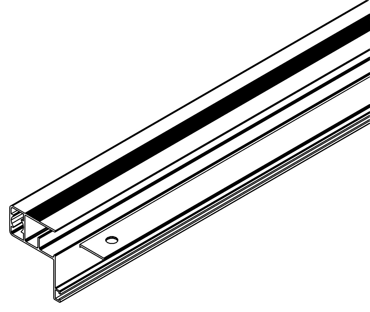 Türseitenprofil, 7356, L1828, white, RAL 9003, Farbe: Weiß pulverbeschichtet