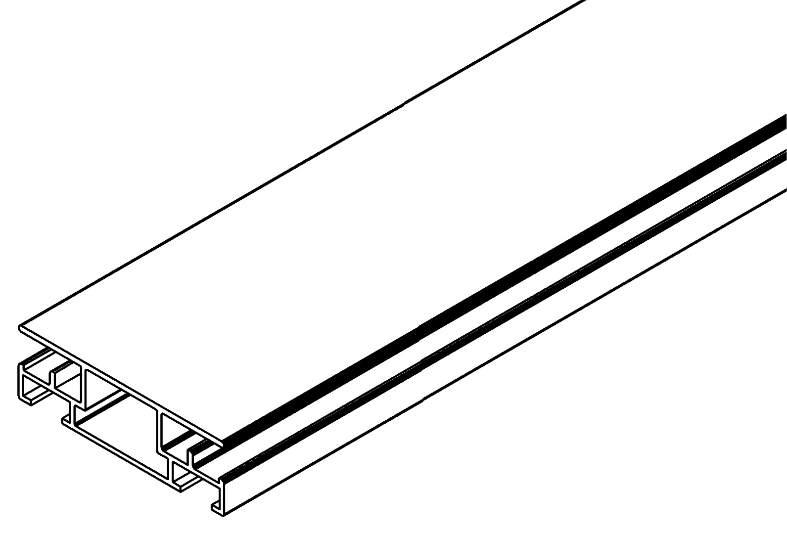 Zwischenprofil, Seite doppel, 2232, L1227, black, , Farbe: Schwarz