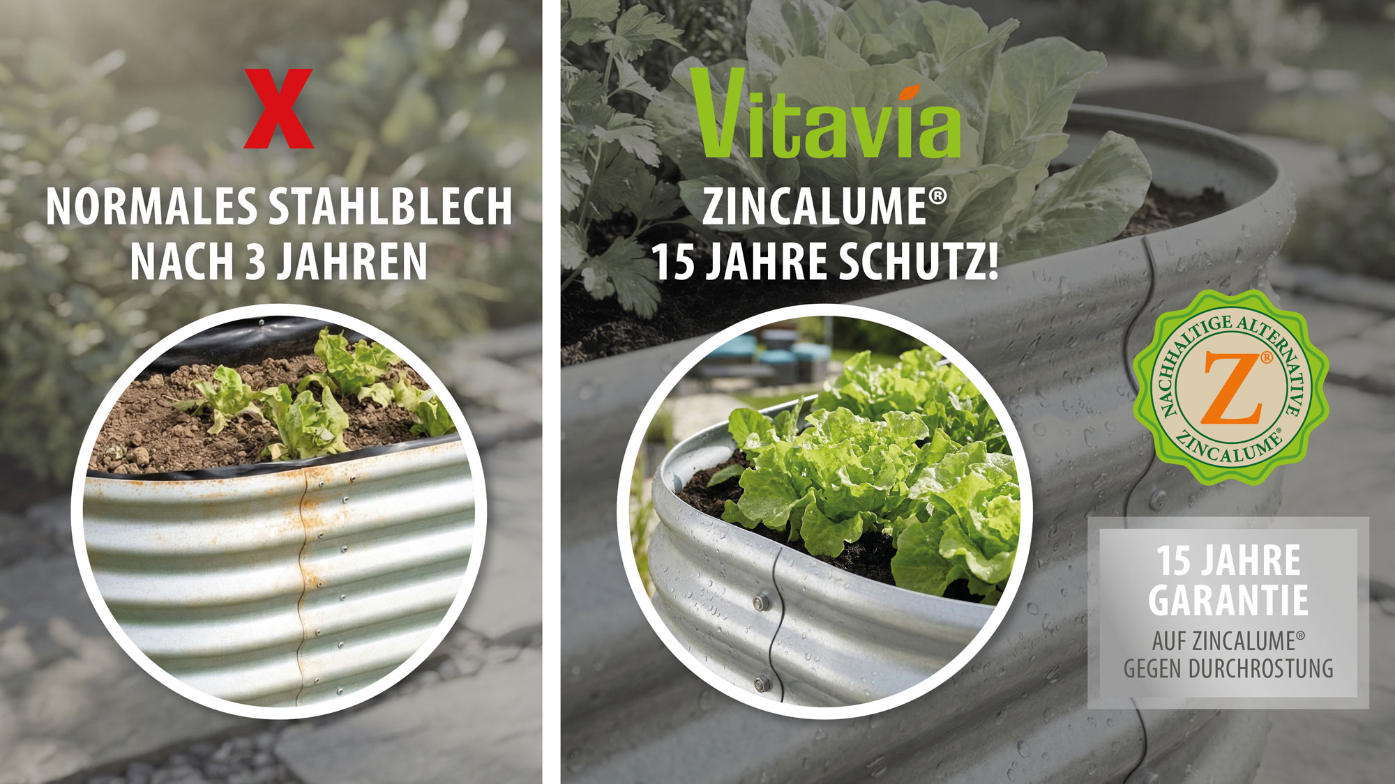 Hochbeeterweiterung 858, Farbe: Zincalume blank