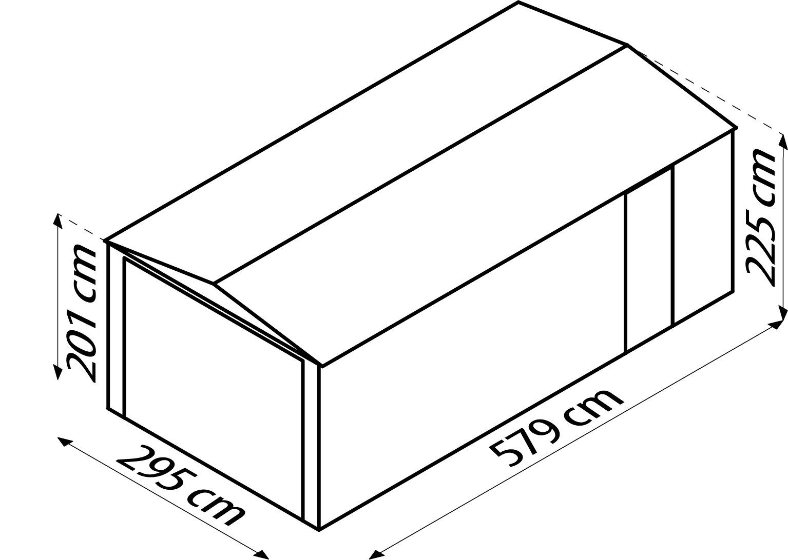 Lagertraum Parker 1015 mit Satteldach, Farbe: Anthrazit
