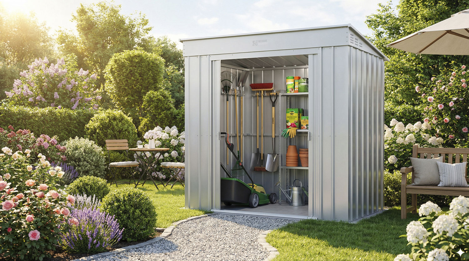 Pultdach Skillion 64, Farbe: Silber Metallic