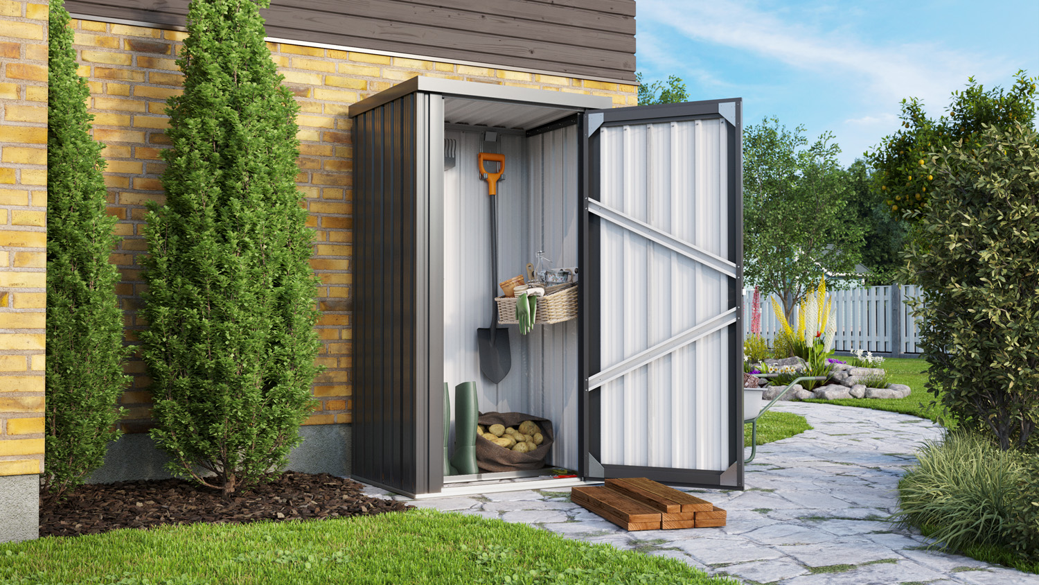 Geräteschrank Marburg, Farbe: Anthrazit matt