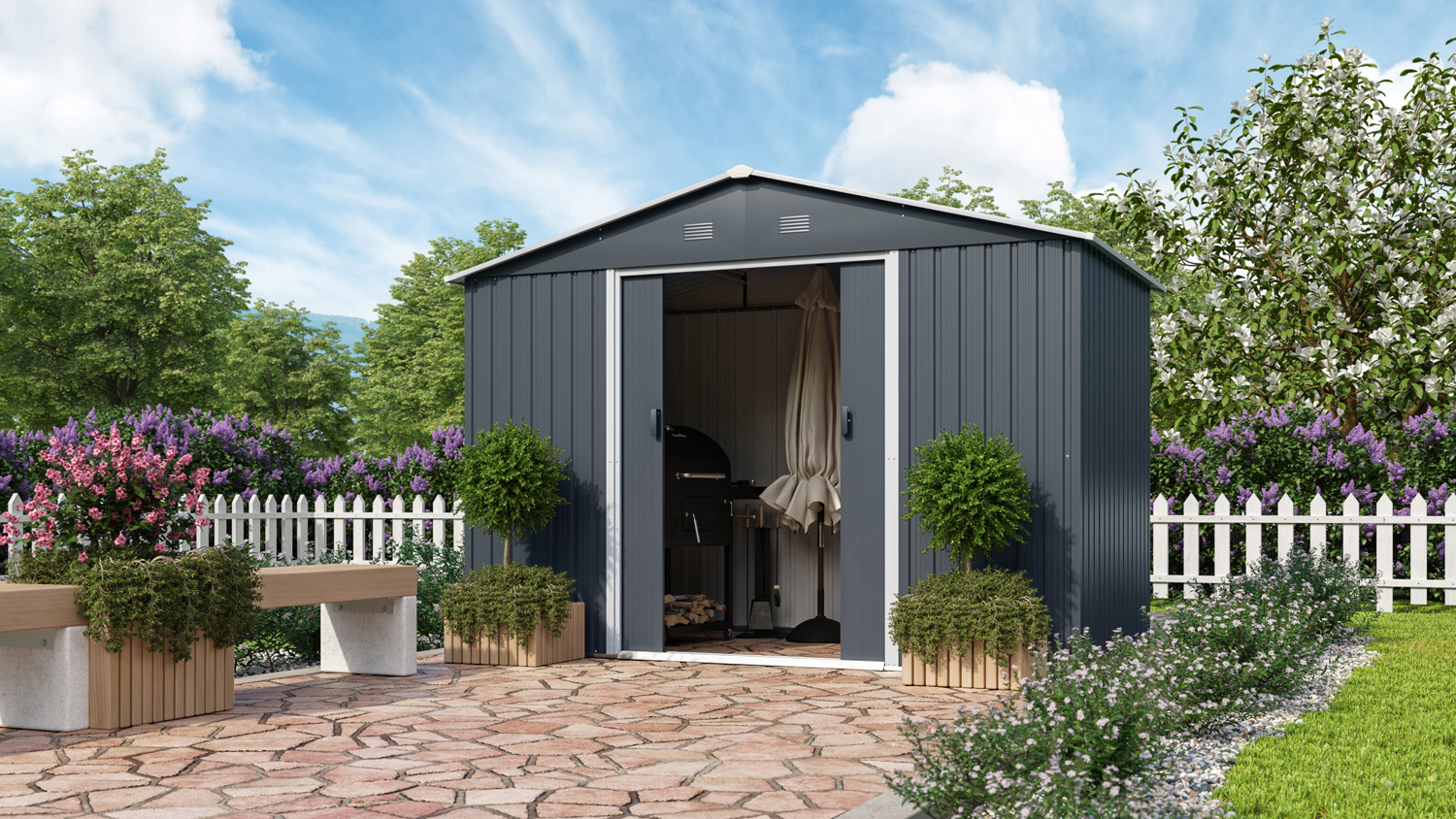 Dresden II  106, Farbe: Schiefer/Weiß