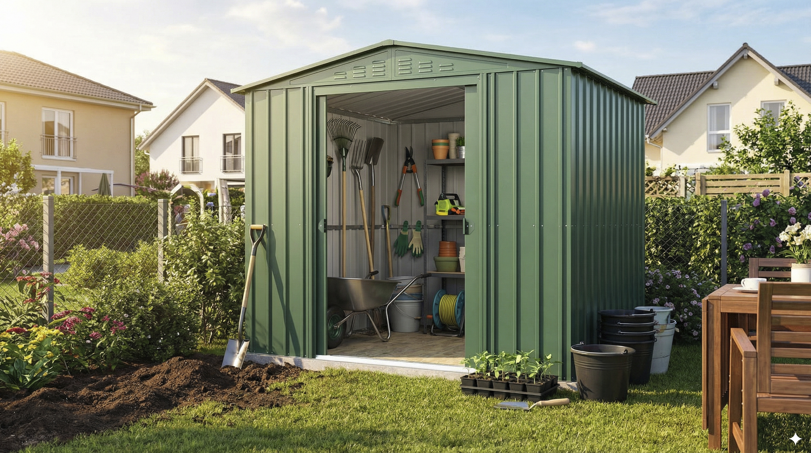 Gerätehaus Tower im Sonderangebot 86, Farbe: Jade