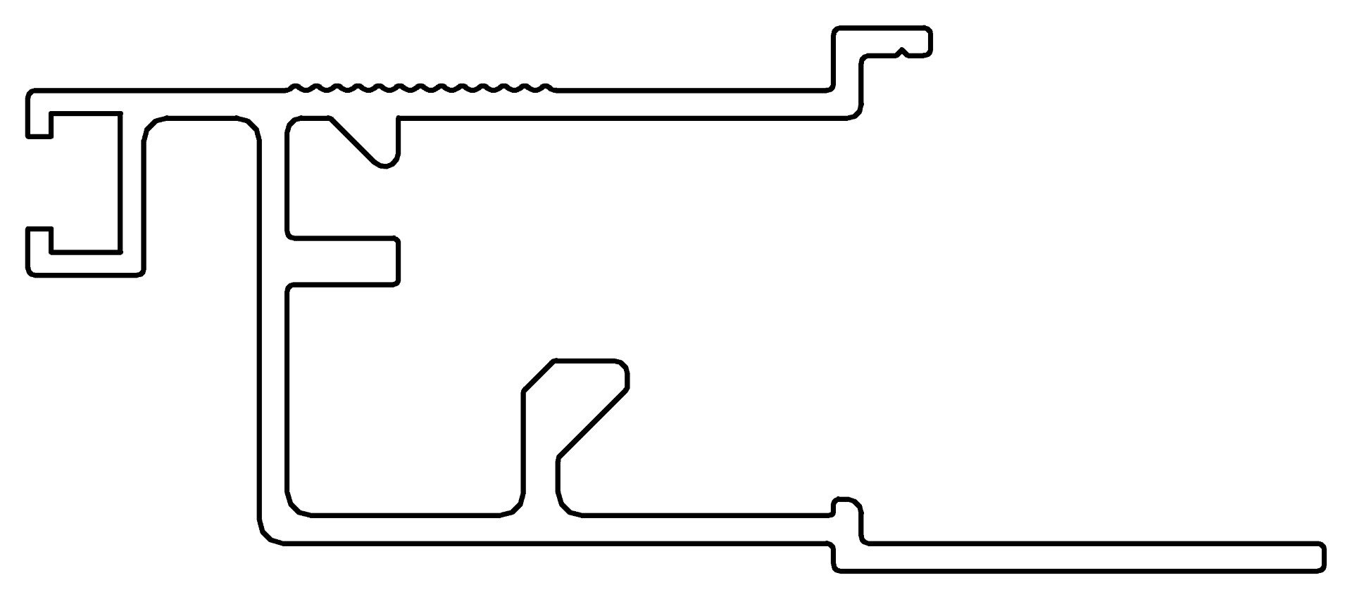 Fensterprofil, oben, 7460, L1186, black, Pantone-4, Farbe: Schwarz