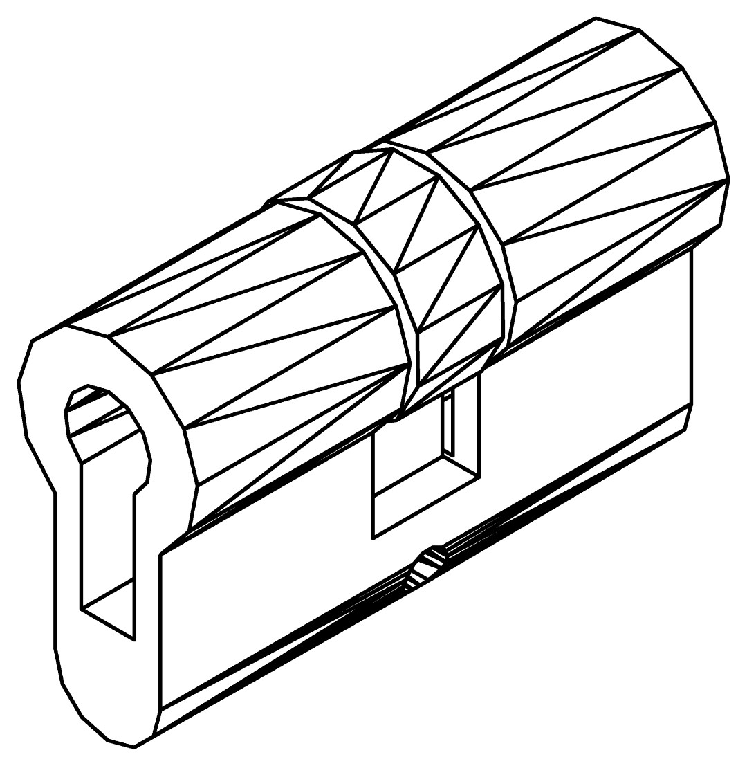 Zylinder mit drei Schlüsseln, 7101, L62, , Farbe: Blank