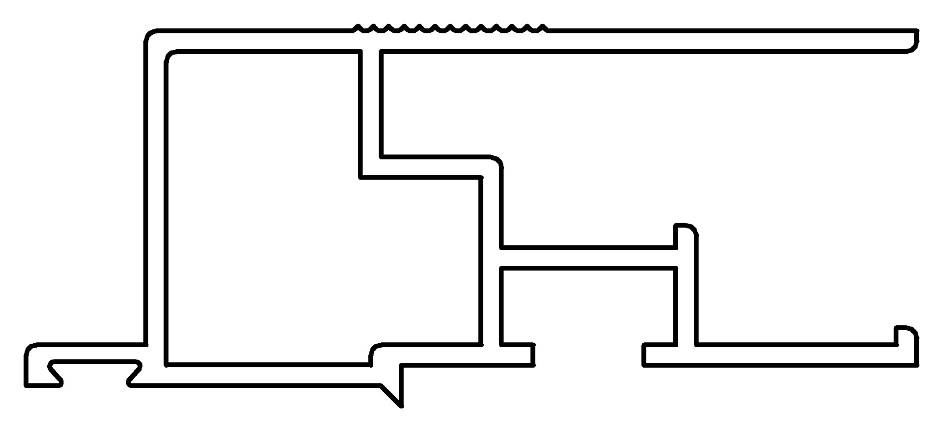 Fensterprofil, seite, 7367, L890, white, RAL 9003, Farbe: Weiß pulverbeschichtet