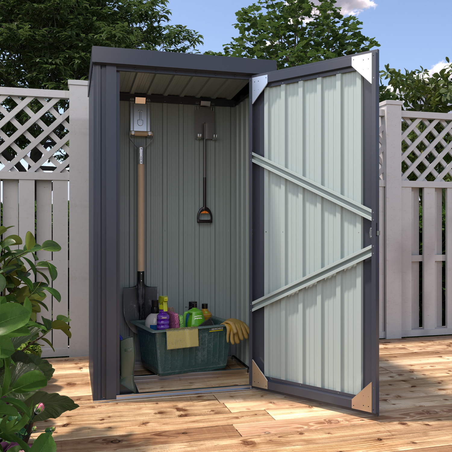 Geräteschrank Marburg, Farbe: Anthrazit matt