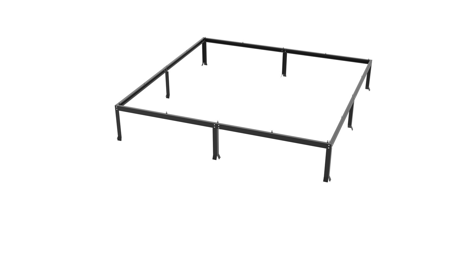 Stahlfundamentrahmen 6700/7600, Farbe: Schwarz pulverbeschichtet