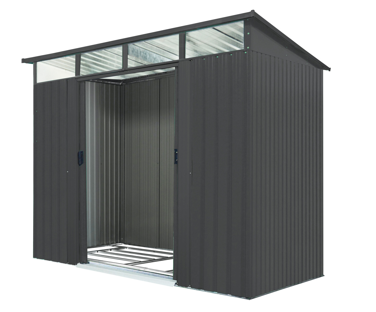 Gerätehaus Lübeck 86 mit Pultdach, Farbe: Anthrazit matt