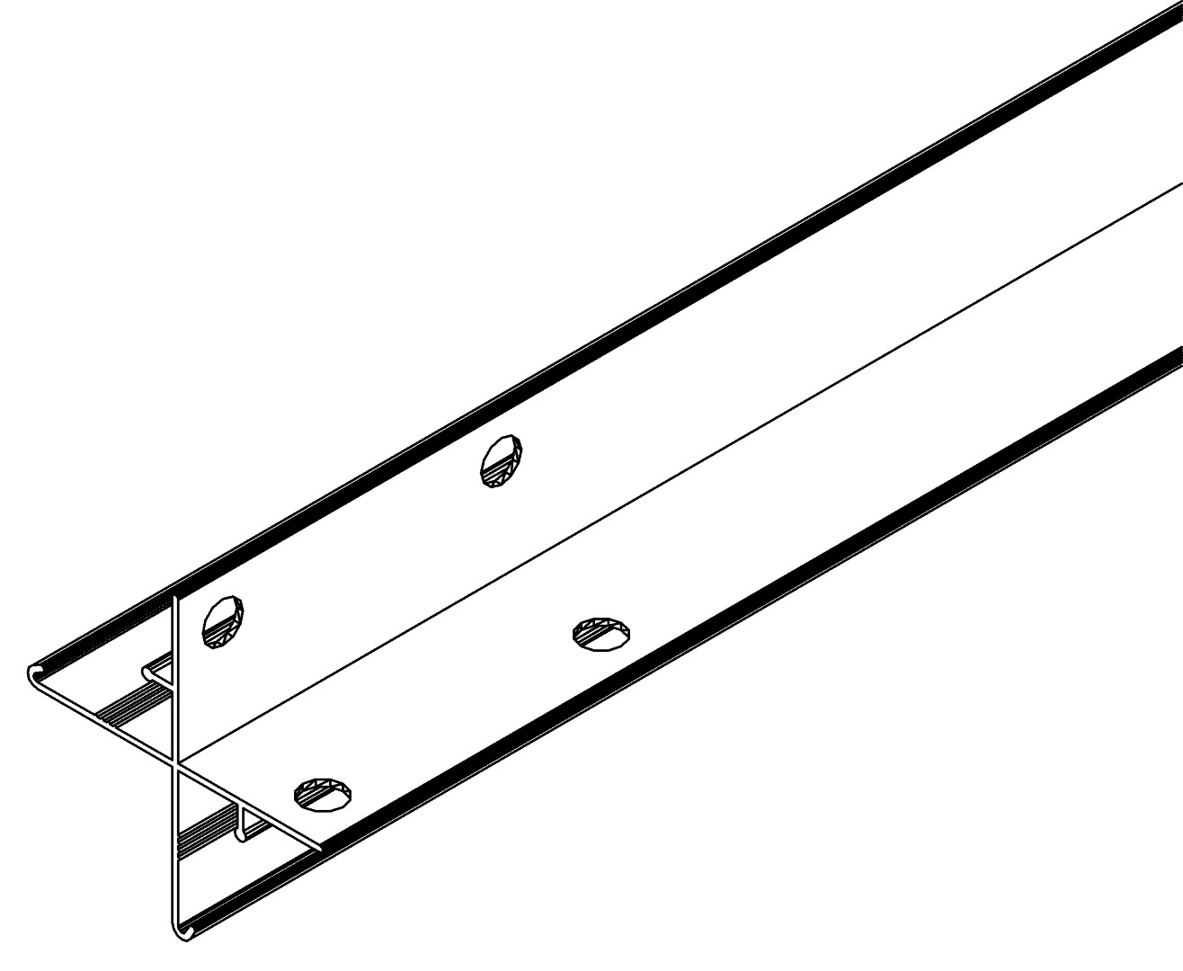 Eckprofil, 3036, L1350, black, Pantone-426C, Farbe: Schwarz