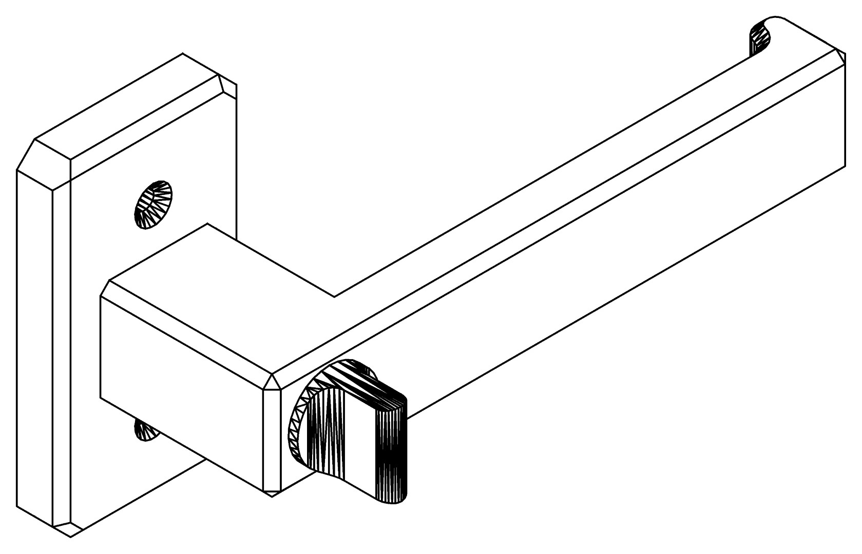 Türgriff, innen, 2010, L137,55, black, Farbe: Schwarz