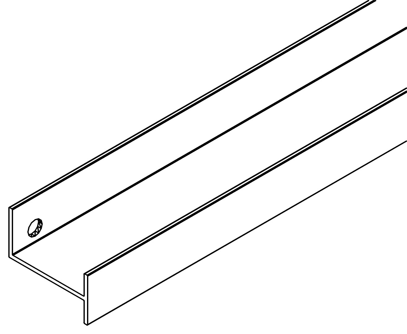 Verstärkungsprofil, 7458, L2465, white, RAL 9003, Farbe: Weiß pulverbeschichtet