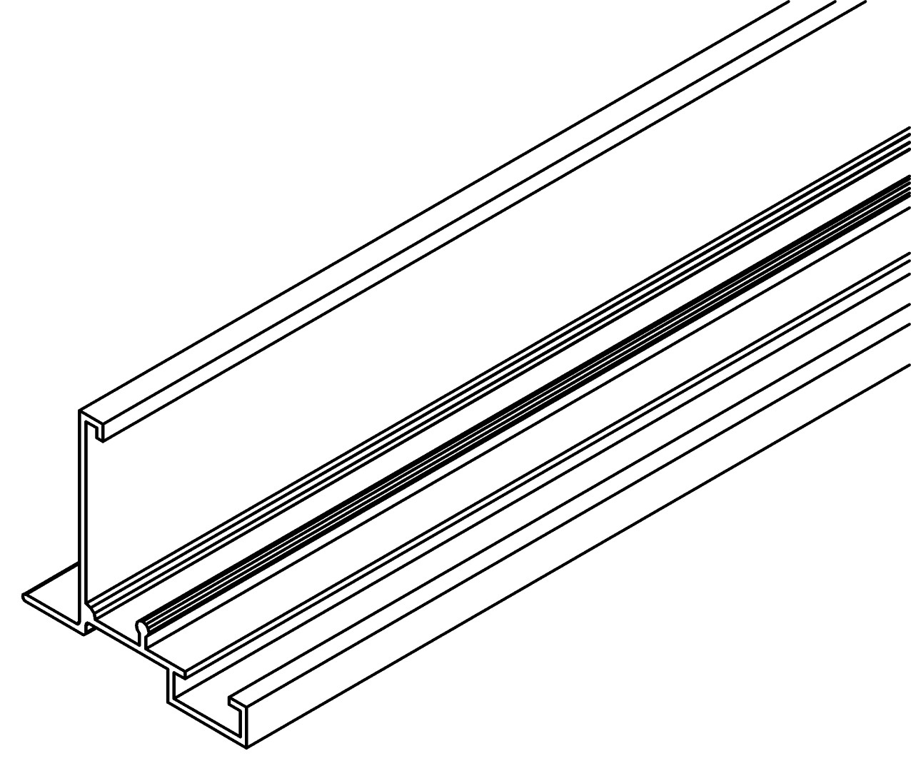 Türprofil, senkrecht, 6085, L1777, white, RAL 9003, Farbe: Weiß pulverbeschichtet