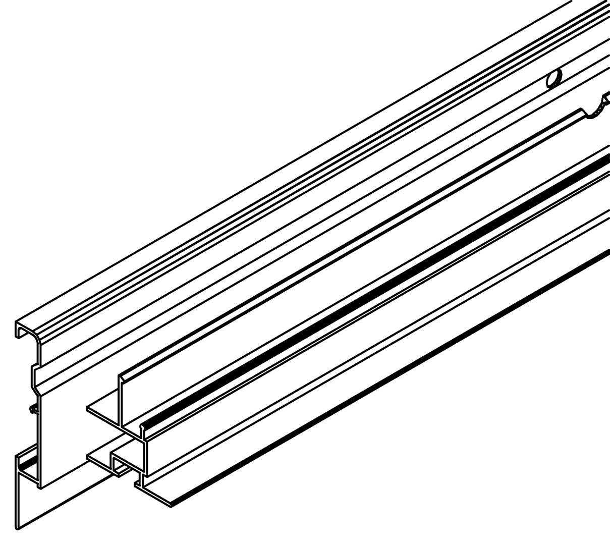 Wandprofil, senkrecht, re, 7345, L2310, white, RAL, Farbe: Weiß pulverbeschichtet
