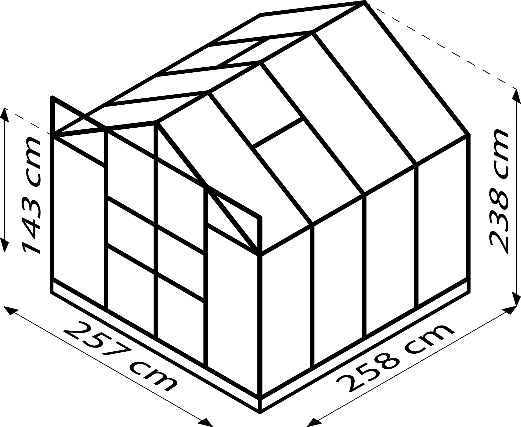 Gewächshaus-Set Mardi 6700 mit Satteldach, Farbe: Aluminium eloxiert, verglast mit: Hohlkammerplatten (HKP)