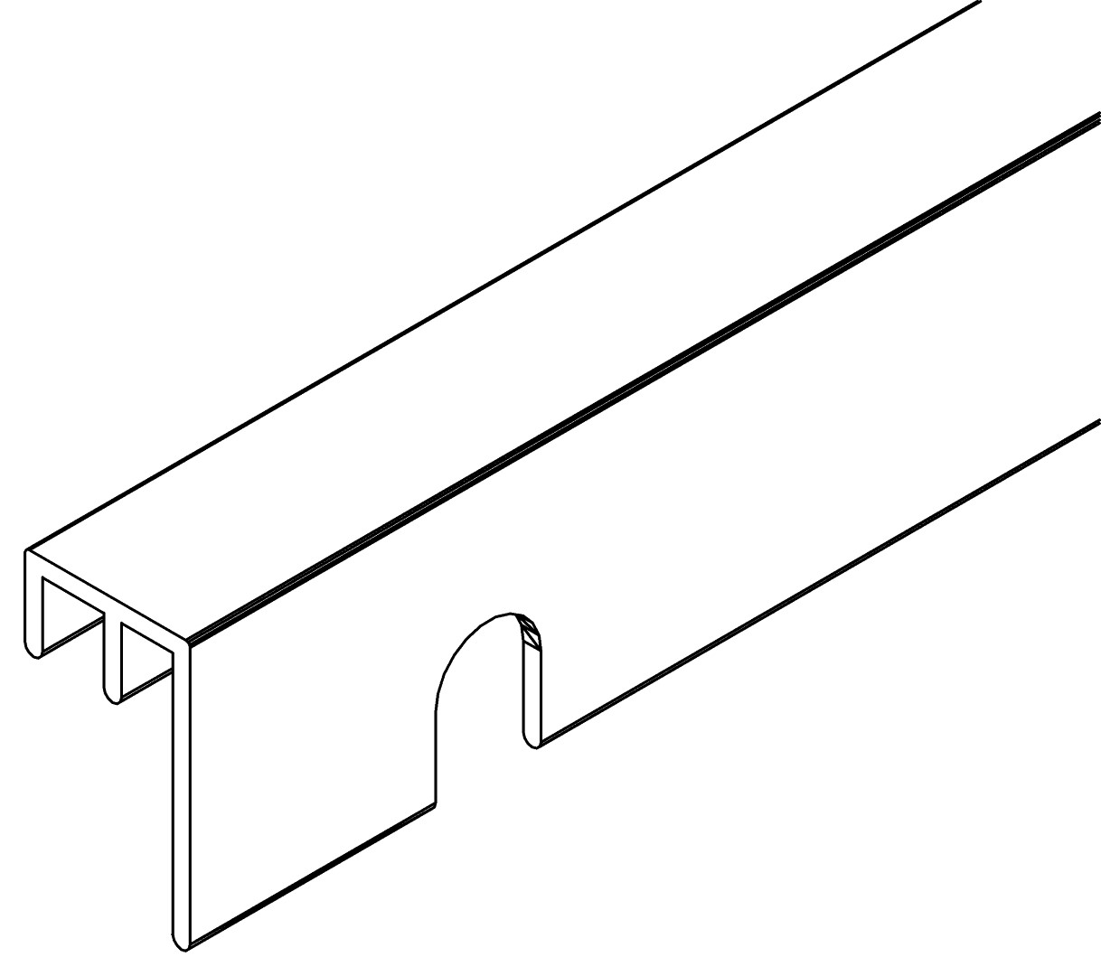 Traufenprofil, 1557, L1184, black, Pantone-426C, Farbe: Schwarz